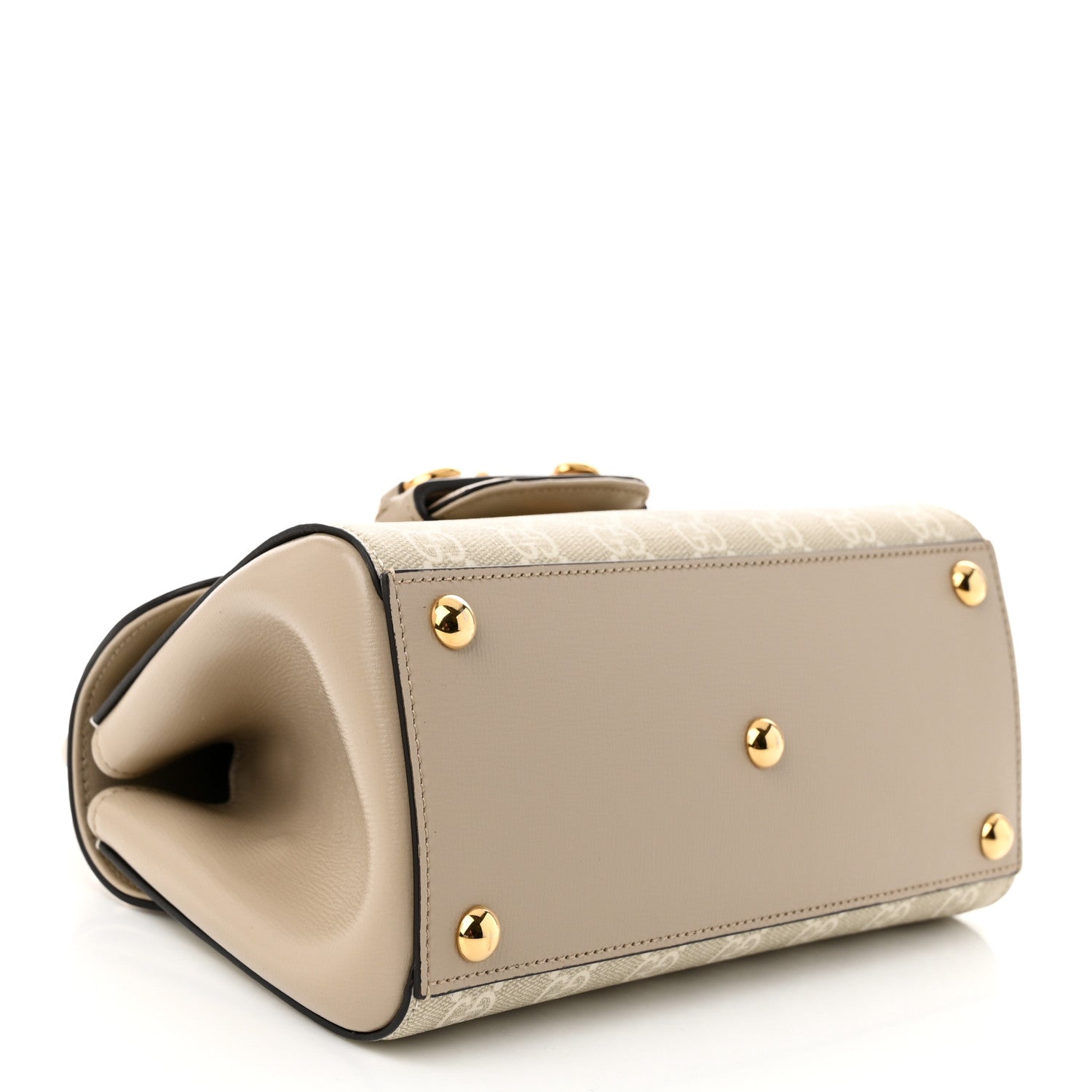 Gucci GG Supreme Monogram Azalea Calfskin Mini Horsebit 1955 Top Handle Flap Bag Beige Mystic White Oatmeal 4 of 11