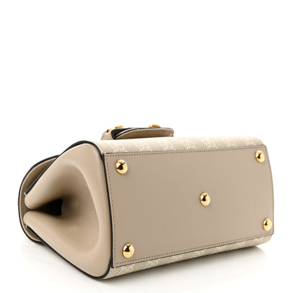 Gucci GG Supreme Monogram Azalea Calfskin Mini Horsebit 1955 Top Handle Flap Bag Beige Mystic White Oatmeal 4 of 11
