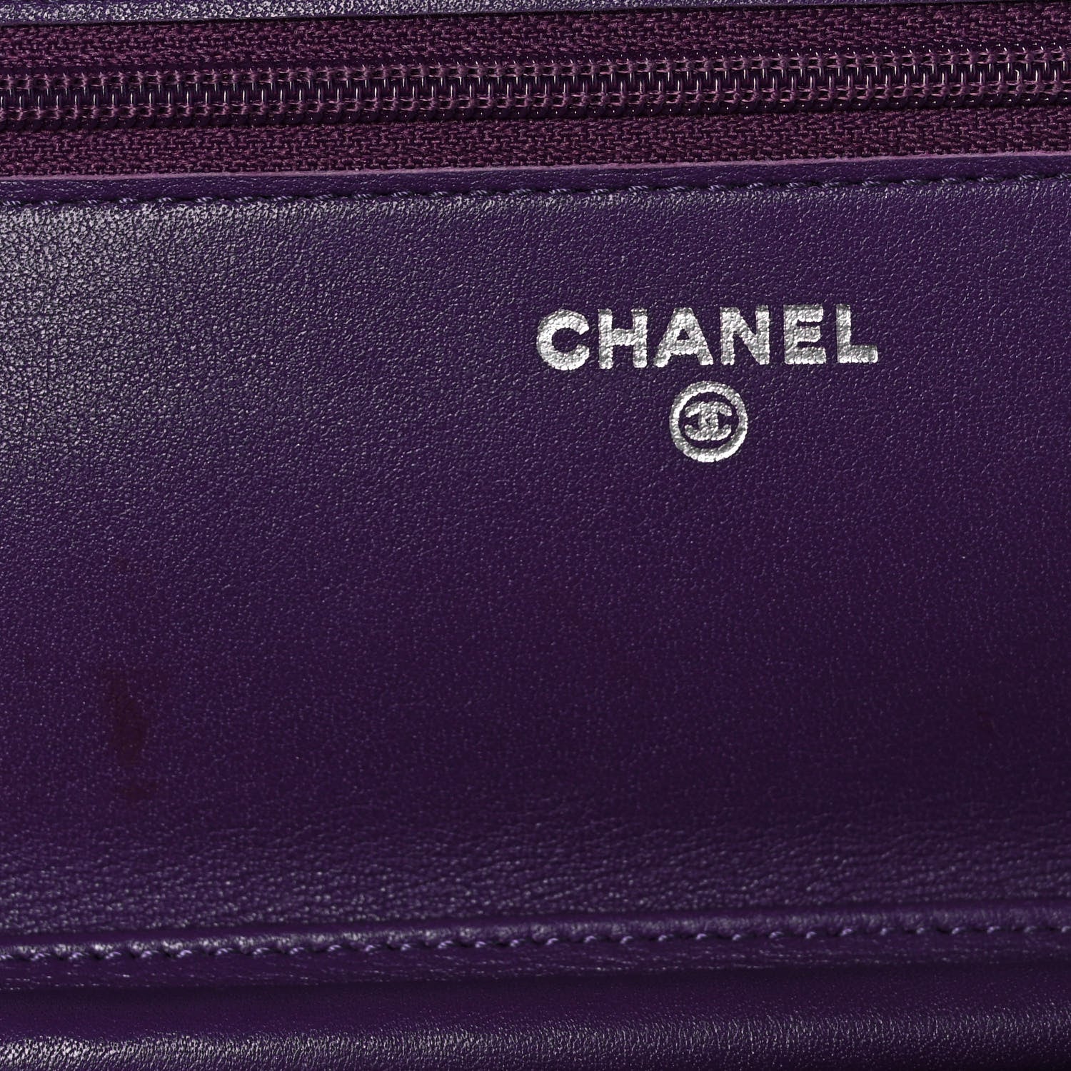Chanel Patent Quilted Brilliant Wallet On Chain WOC Violet 7 of 11