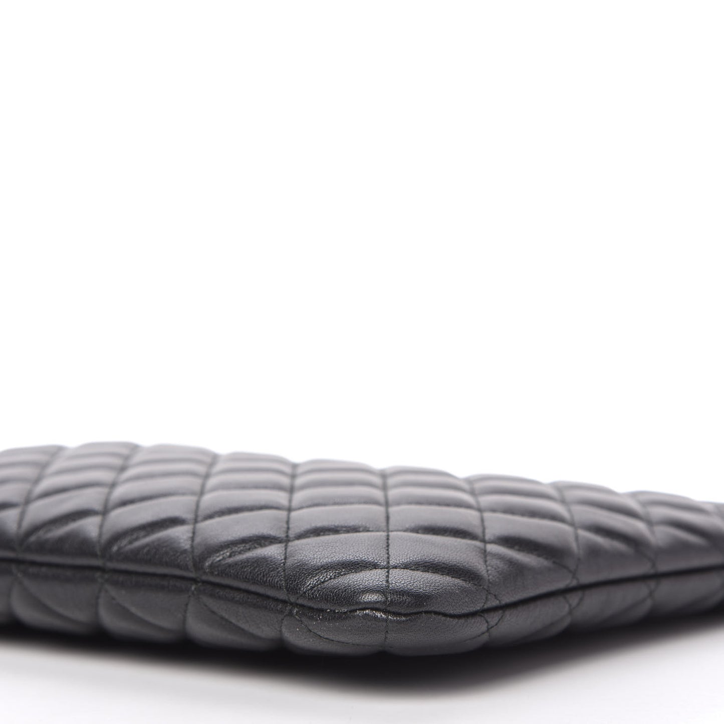 Sheepskin Quilted Large Vintage Mademoiselle Cosmetic Case Black