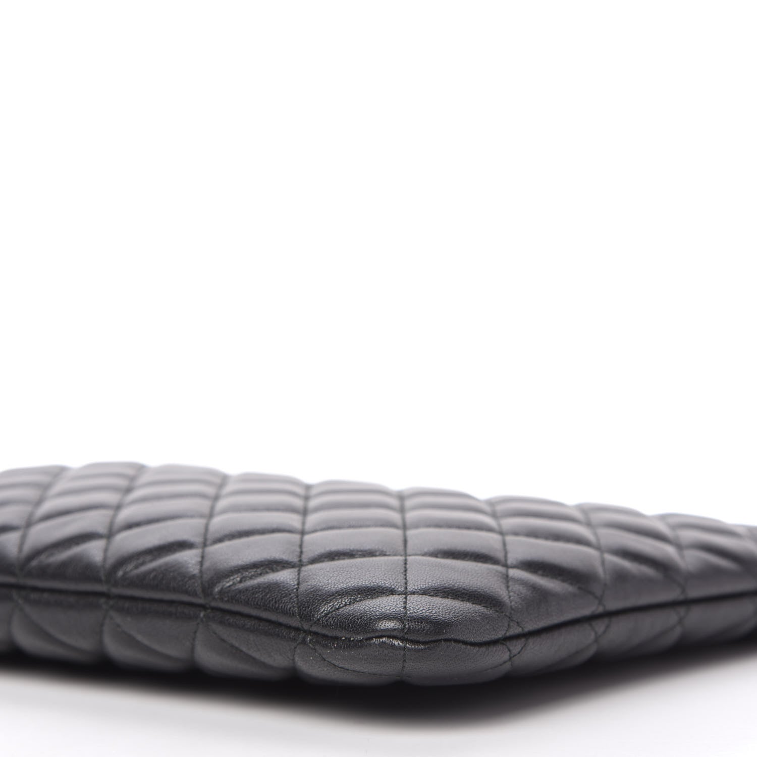 Chanel Sheepskin Quilted Large Vintage Mademoiselle Cosmetic Case Black 7 of 10