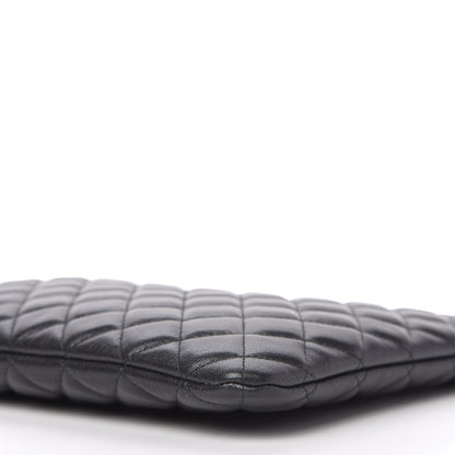 Chanel Sheepskin Quilted Large Vintage Mademoiselle Cosmetic Case Black 7 of 10