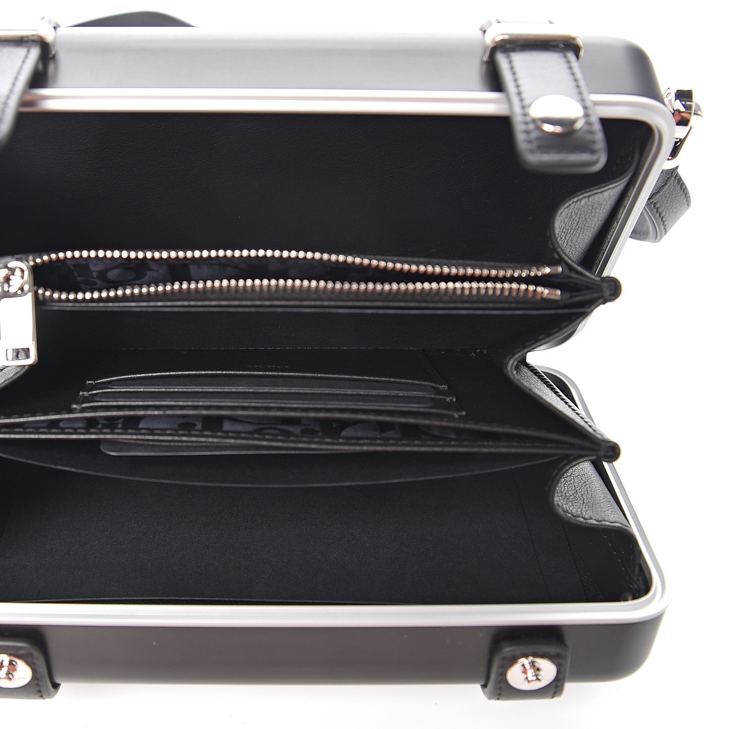 X RIMOWA Aluminum Personal Clutch On Strap Black