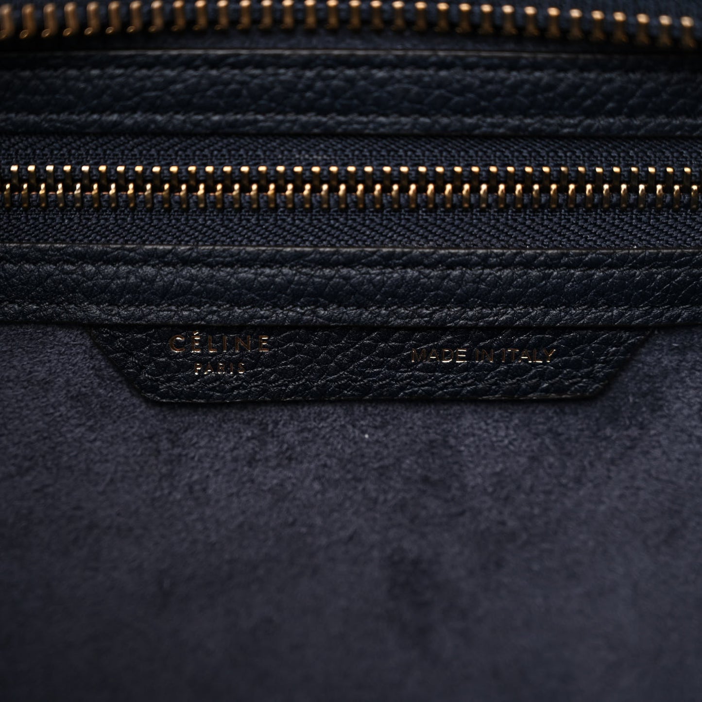 Drummed Calfskin Micro Luggage Midnight