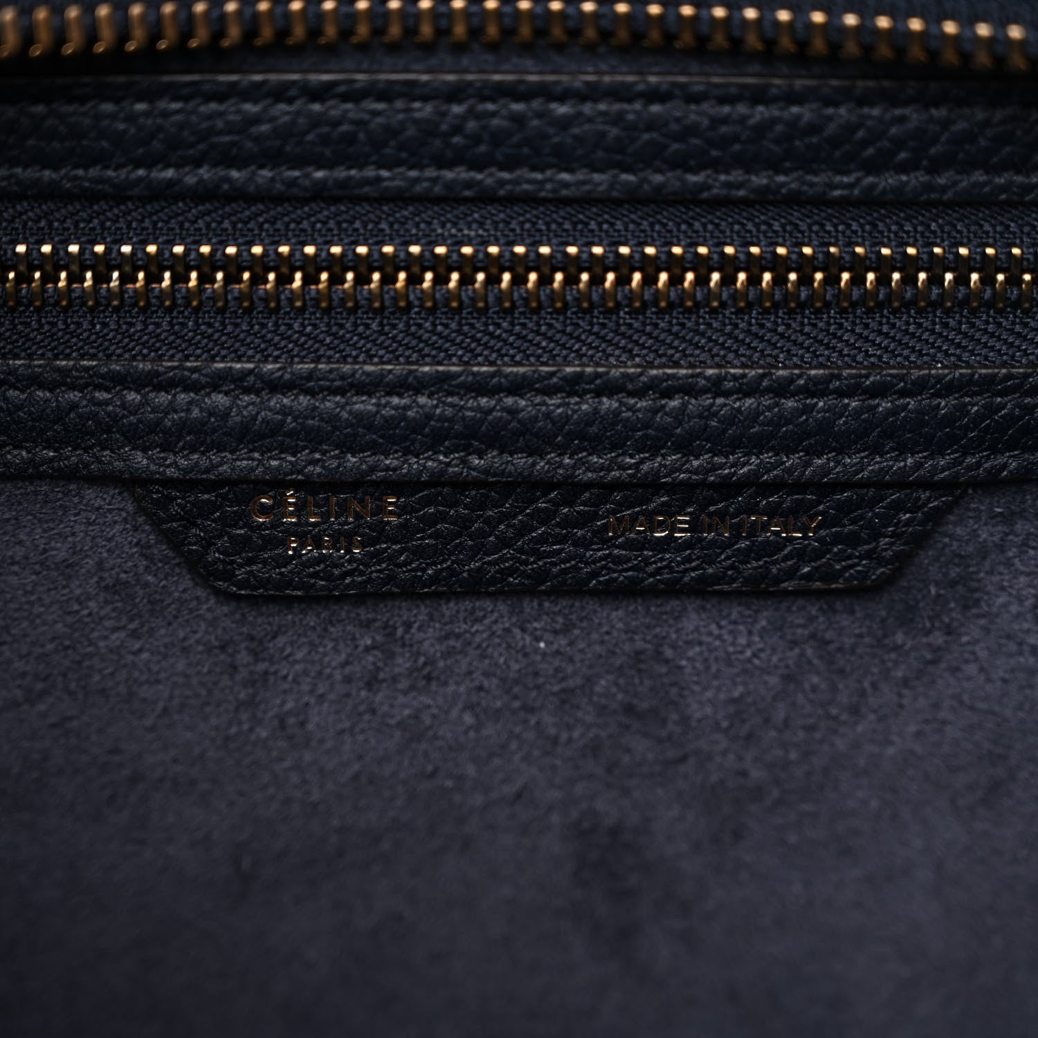 Celine Drummed Calfskin Micro Luggage Midnight 6 of 10