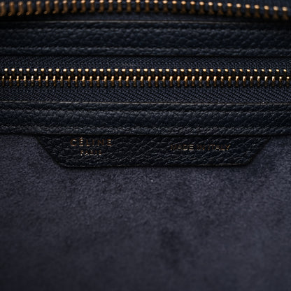 Celine Drummed Calfskin Micro Luggage Midnight 6 of 10