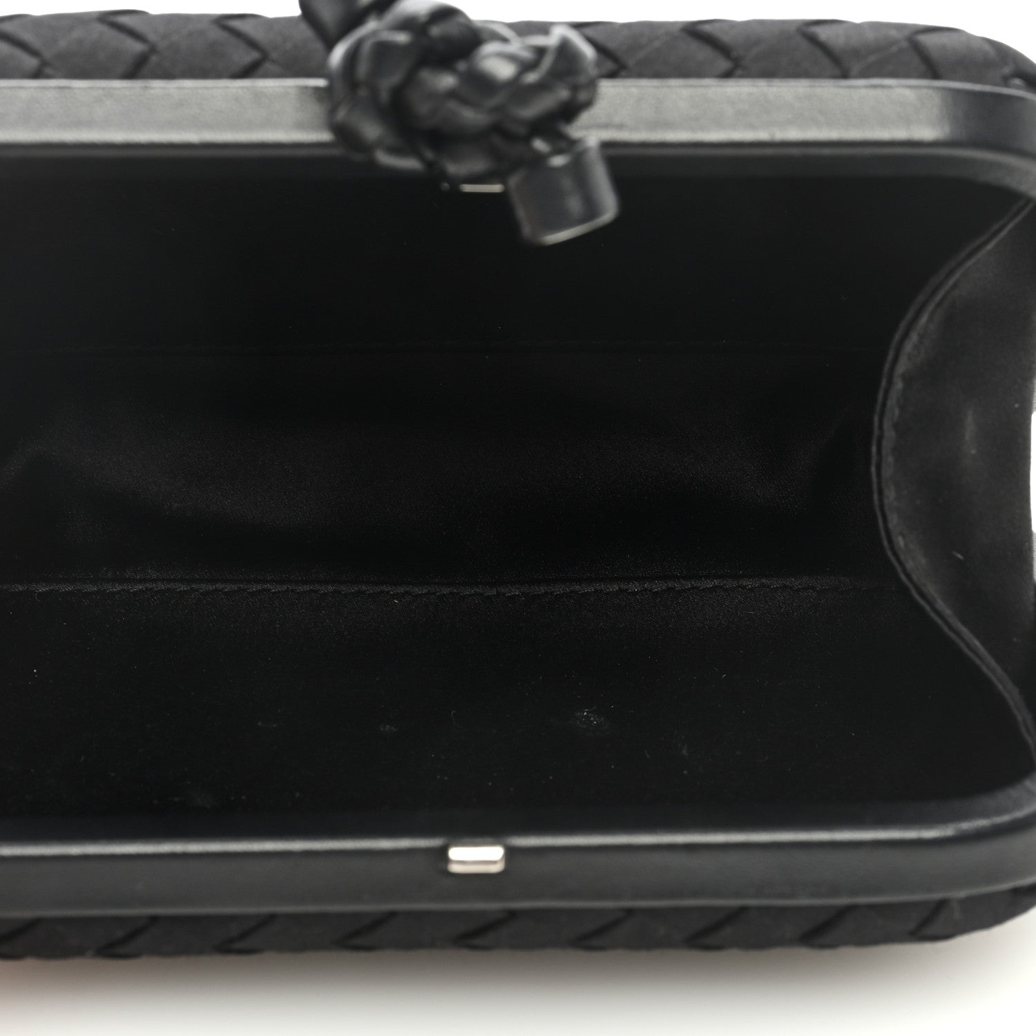 Bottega Veneta Satin Intrecciato Impero Stretch Knot Clutch Black 5 of 9