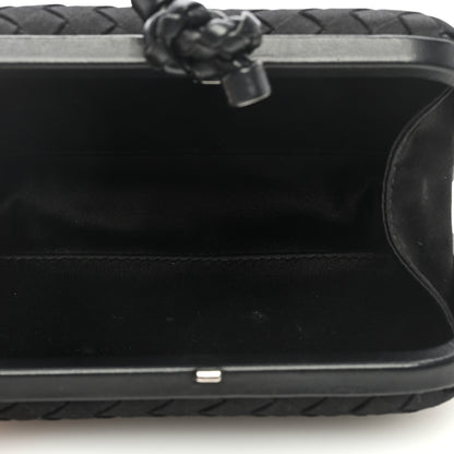Bottega Veneta Satin Intrecciato Impero Stretch Knot Clutch Black 5 of 9