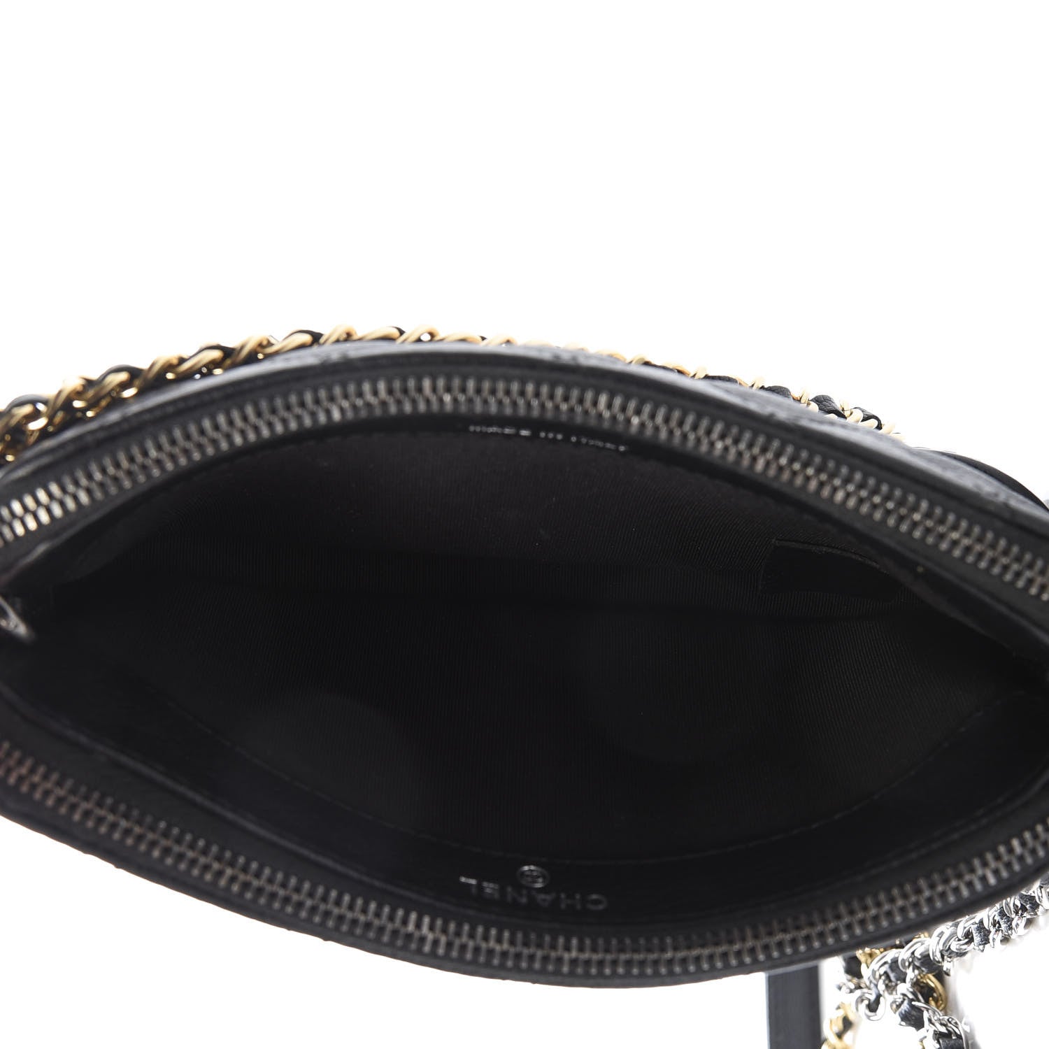 Chanel Patent Goatskin Quilted Small Gabrielle Clutch With Chain Black 5 of 9