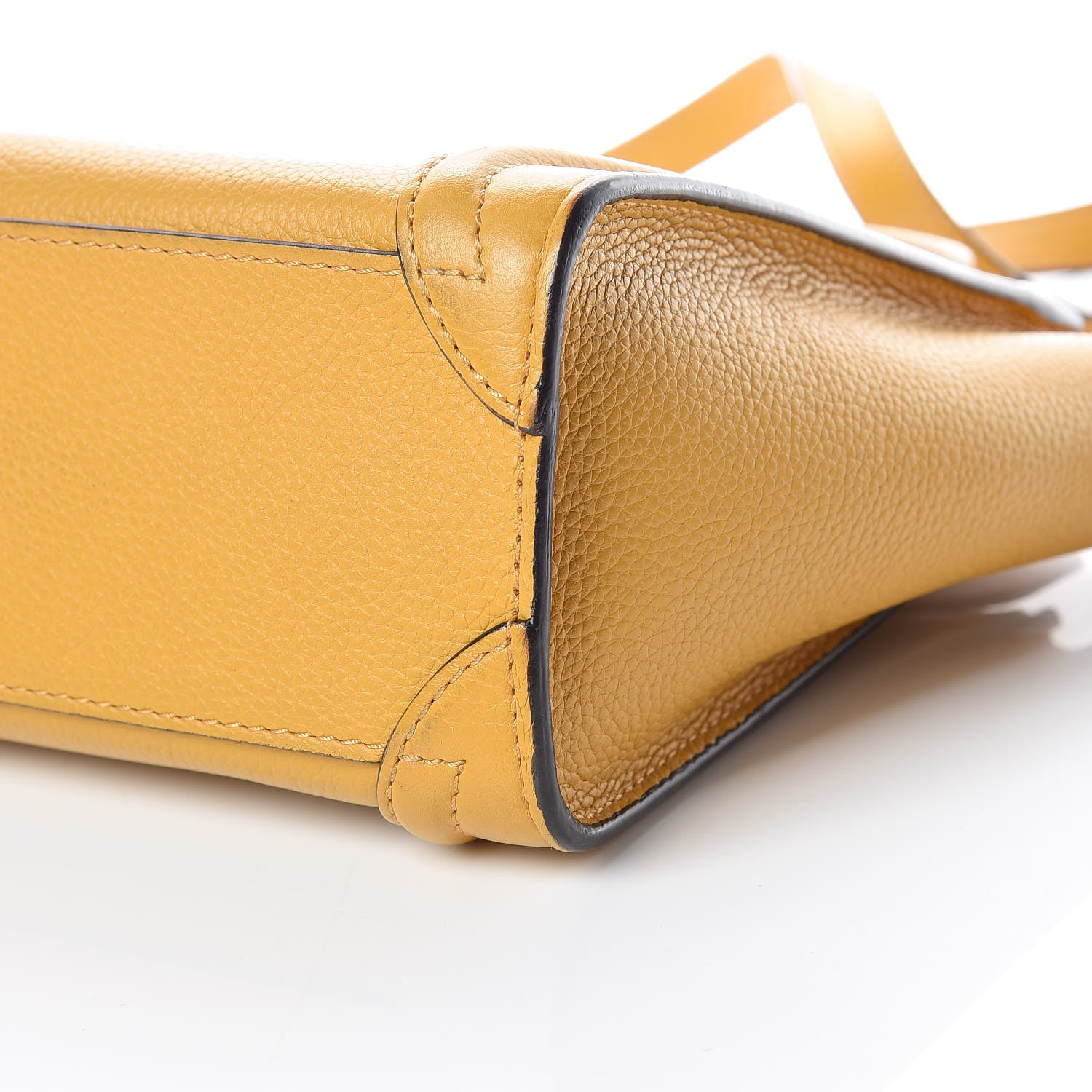 Celine Drummed Calfskin Nano Luggage Ocre 6 of 18