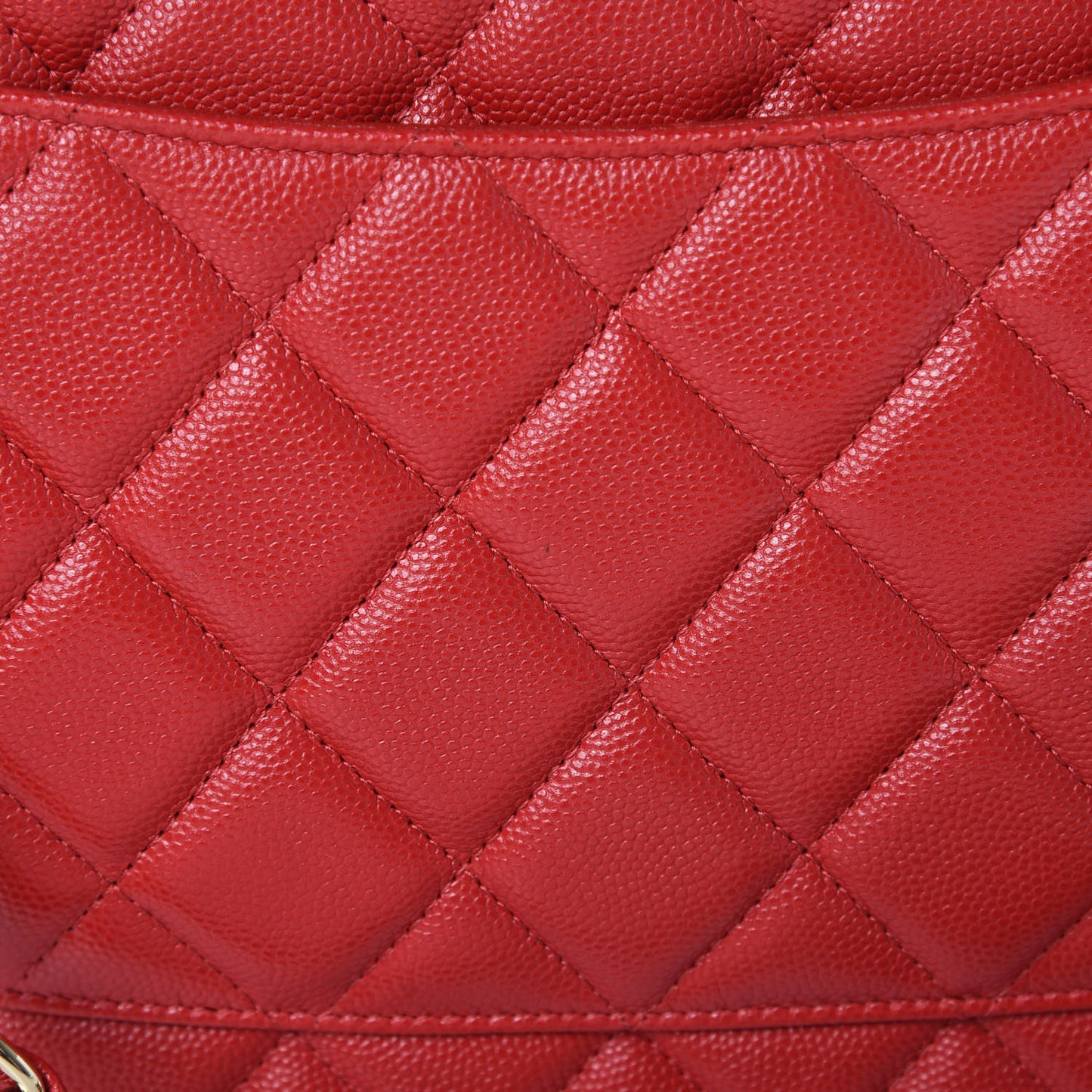 Caviar Quilted Jumbo Double Flap Red