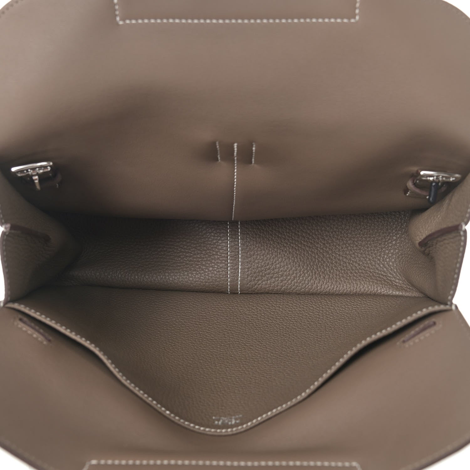 Hermes Taurillon Clemence Halzan 31 GM Etoupe 4 of 9