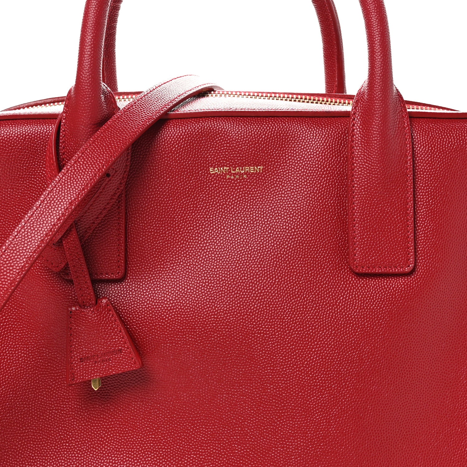 Saint Laurent Grain de Poudre Small Museum Briefcase Red 8 of 10