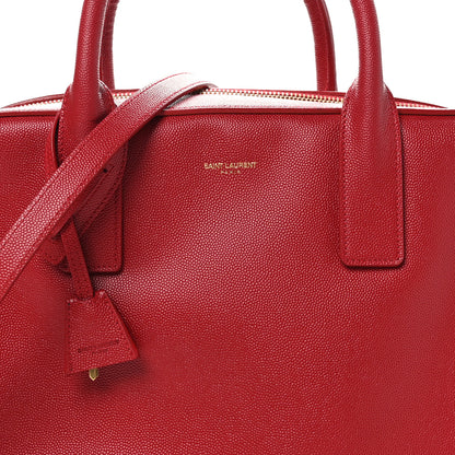 Saint Laurent Grain de Poudre Small Museum Briefcase Red 8 of 10