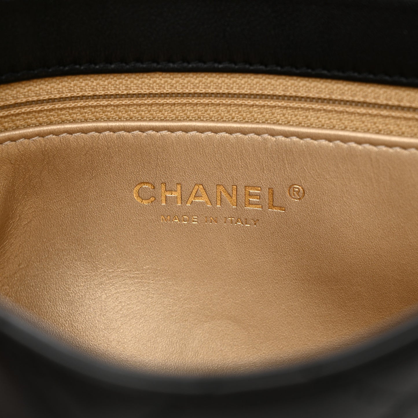 Lambskin Quilted CC Crystal Logo Chain Flap Black