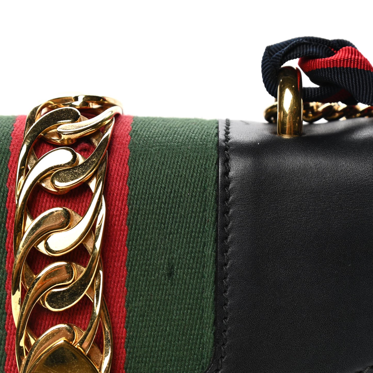 Calfskin Mini Sylvie Chain Shoulder Bag Black