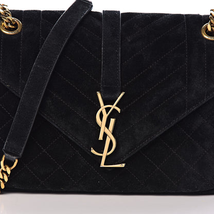 Saint Laurent Suede Tri-Quilt Monogram Medium College Bag Black 14 of 14