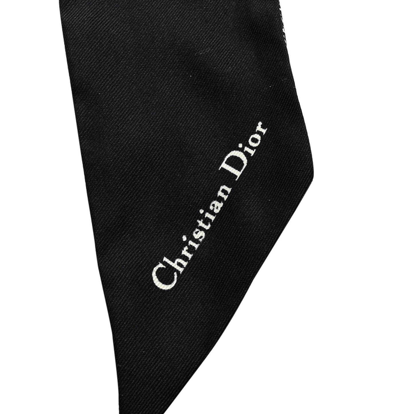 Silk Houndstooth Mitzah Scarf Black White