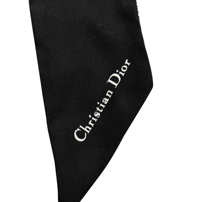 Christian Dior Silk Houndstooth Mitzah Scarf Black White 4 of 6
