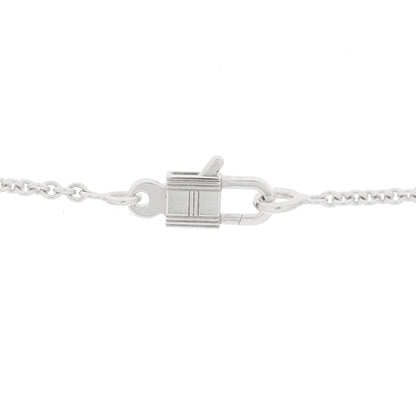 Hermes 18K White Gold Diamond Amulettes Cadenas Pendant Necklace 4 of 6