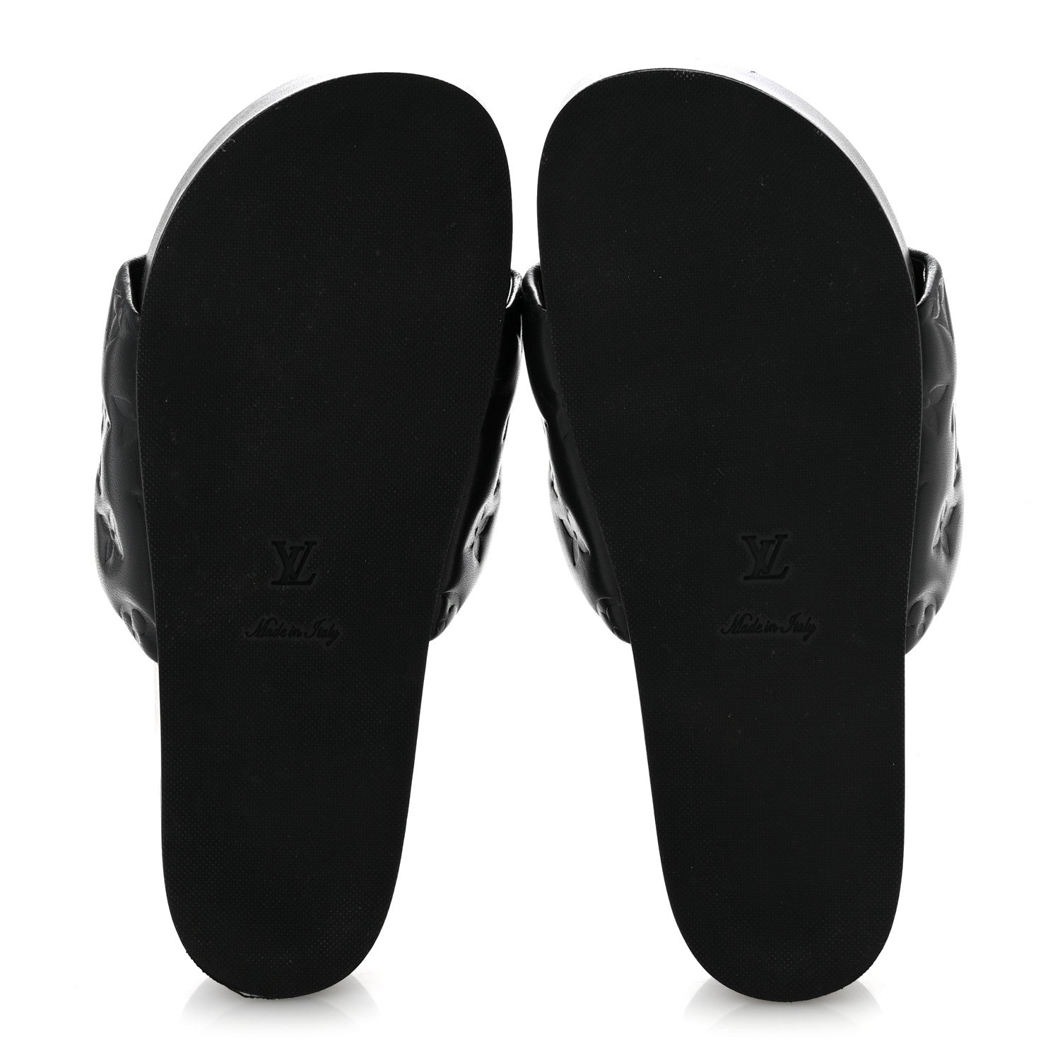 Louis Vuitton Lambskin Embossed Monogram Jumbo Flatform Mule Sandals 39 Black 6 of 11