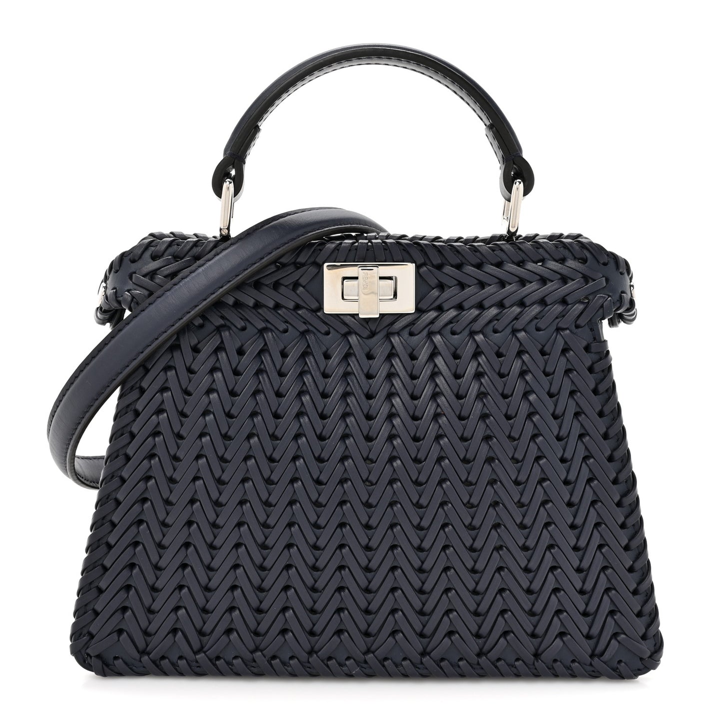 Vitello King Shiny Nappa Intreccio Petite Peekaboo I SEE U Satchel Midnight