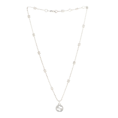 Gucci Sterling Silver Interlocking GG Pendant Beaded Necklace 3 of 5