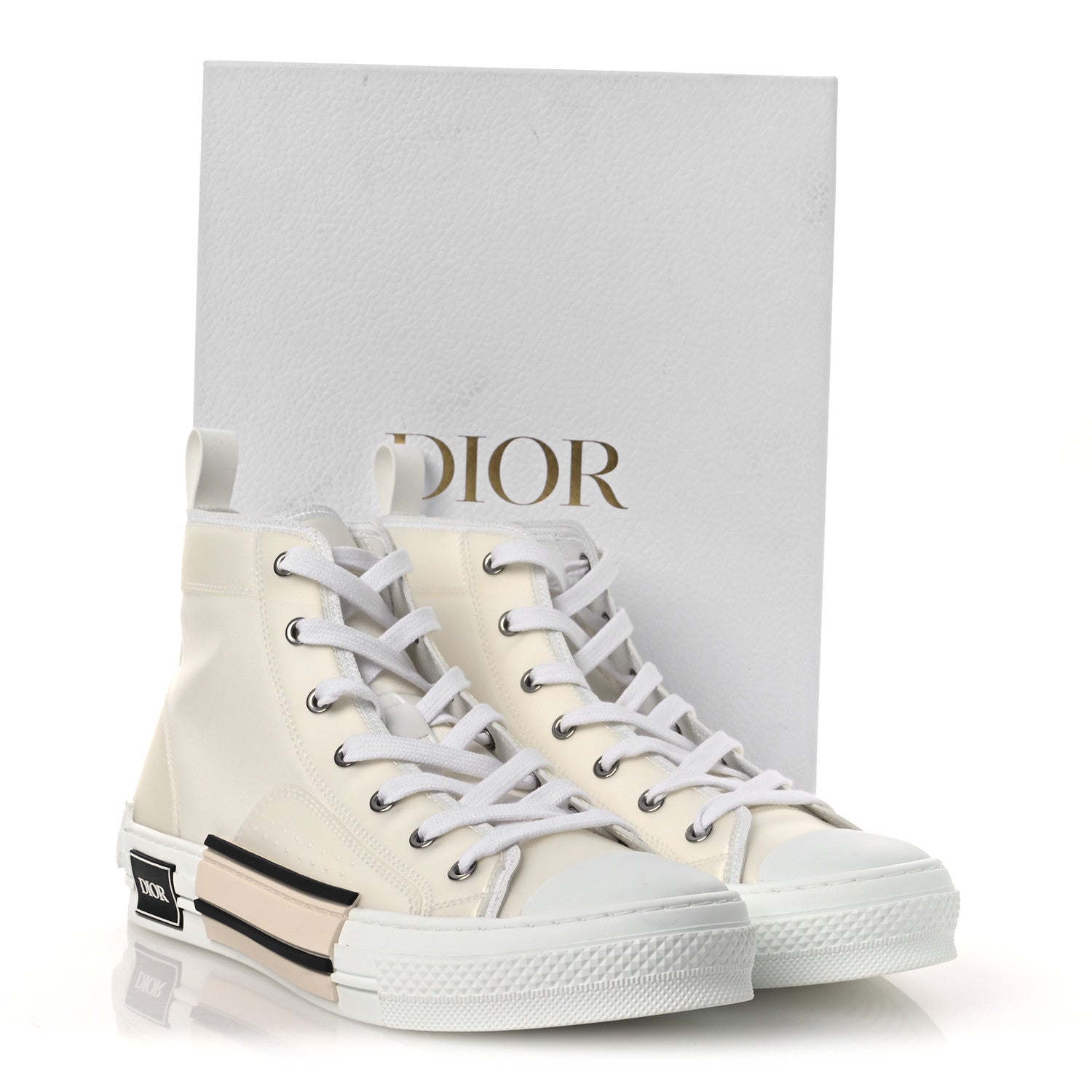 Christian Dior Canvas Mens B23 High Top Sneakers 42.5 White 11 of 11