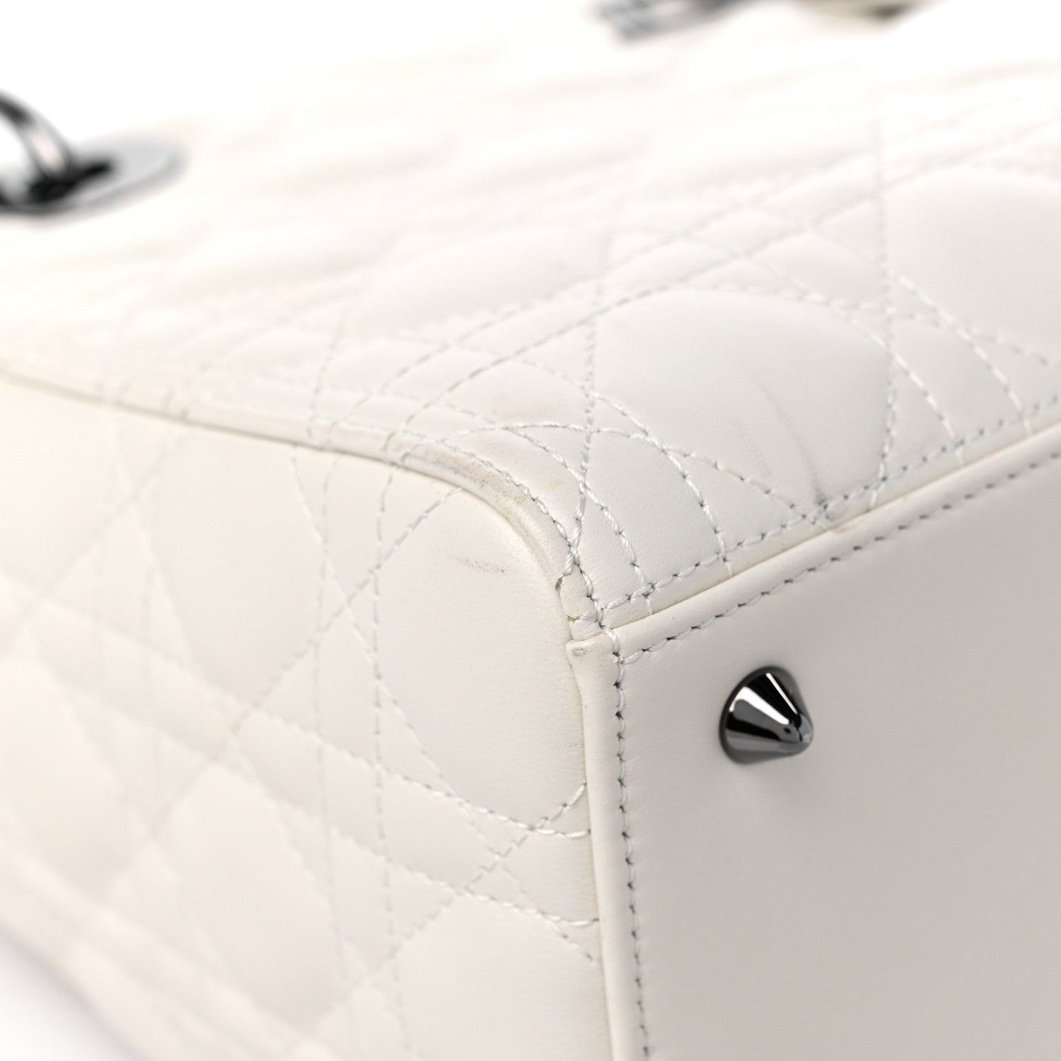 Christian Dior Lambskin Cannage Medium Lady Dior White 8 of 18