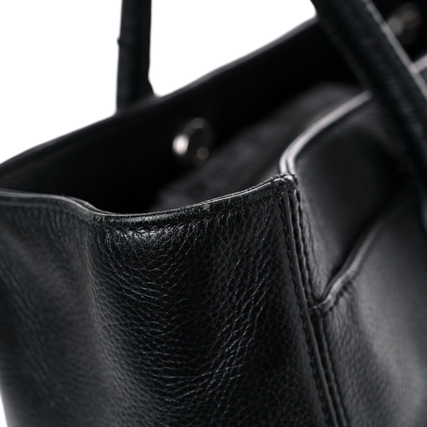 Chanel Calfskin Mademoiselle Lock Cerf Executive Shopper Tote Black 17 of 23