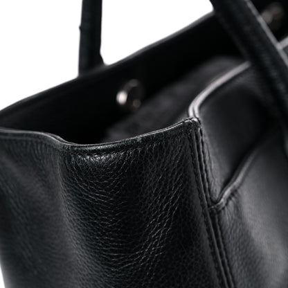 Chanel Calfskin Mademoiselle Lock Cerf Executive Shopper Tote Black 17 of 23