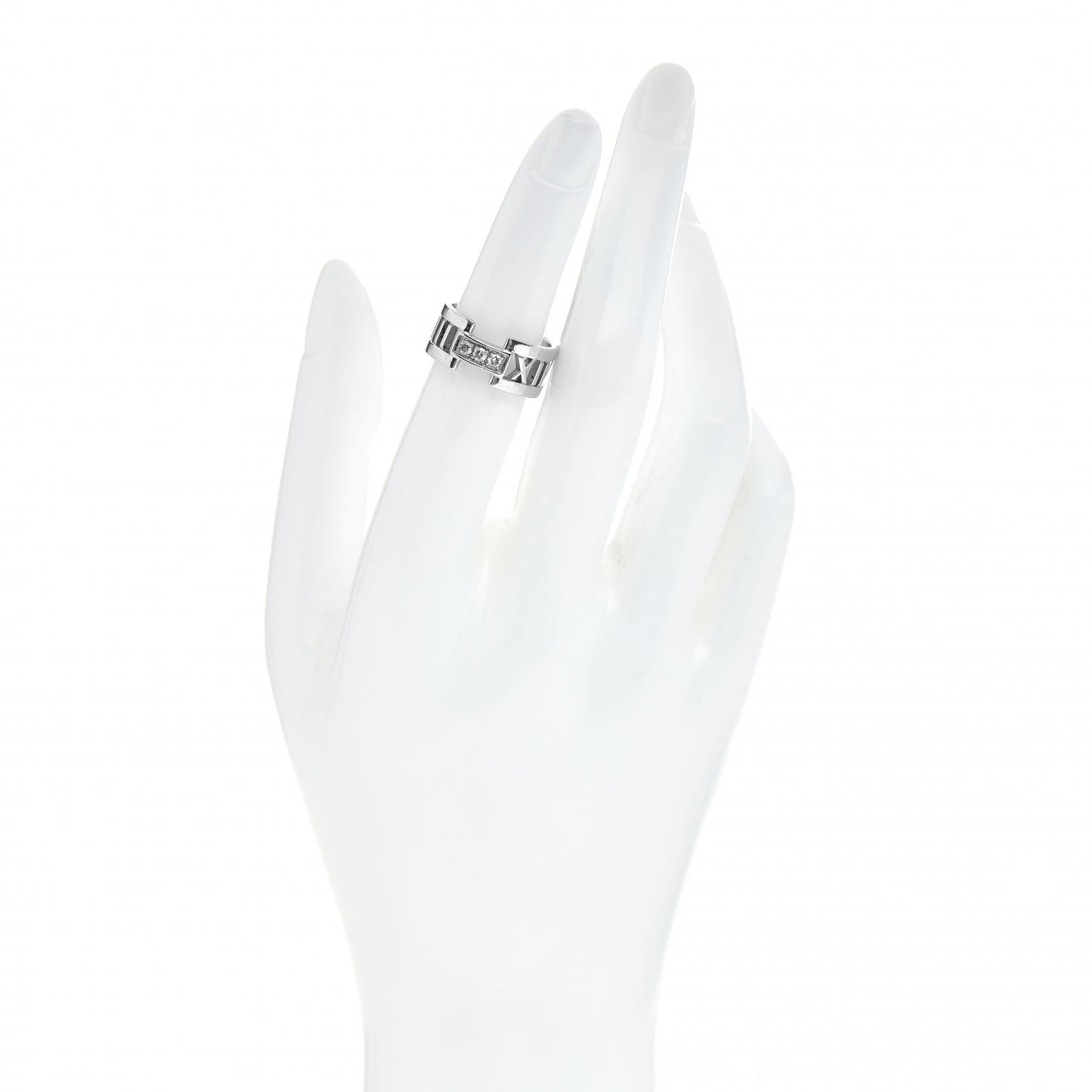 18K White Gold Diamond Open Atlas Ring 50 5.5