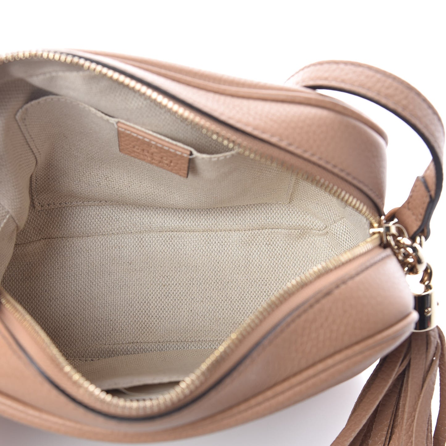 Pebbled Calfskin Small Soho Disco Bag Rose Beige