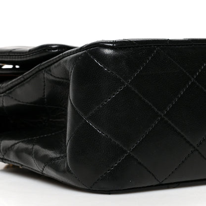 Chanel Lambskin Quilted Medium Double Flap Black 9 of 10