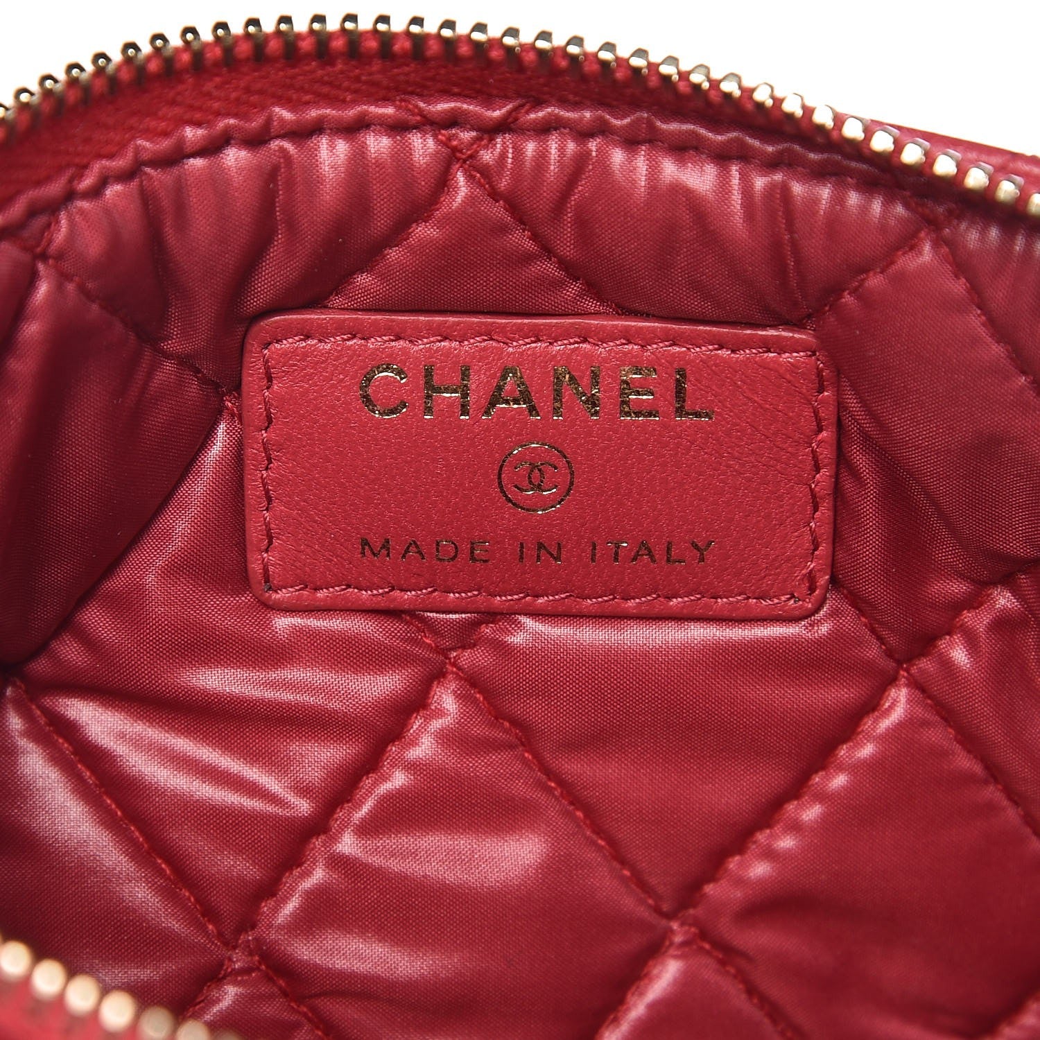 Chanel Lambskin Quilted Small Cosmetic Case Light Red 6 of 8