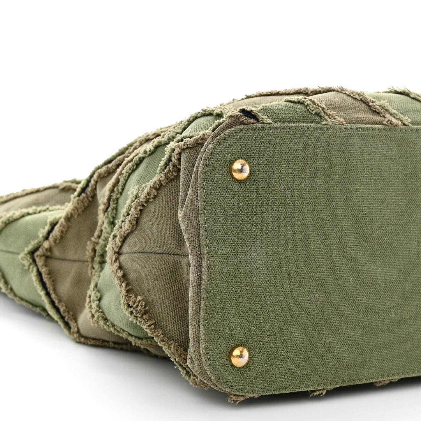 Canvas Chevron Cuba Patchwork Shopper Tote Khaki