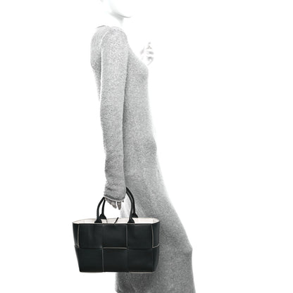 Bottega Veneta Nappa Maxi Intrecciato Small Arco Tote Black White 2 of 9