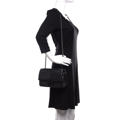 Chanel Aged Calfskin Chevron Quilted 2.55 Reissue 225 Flap So Black 2 of 12