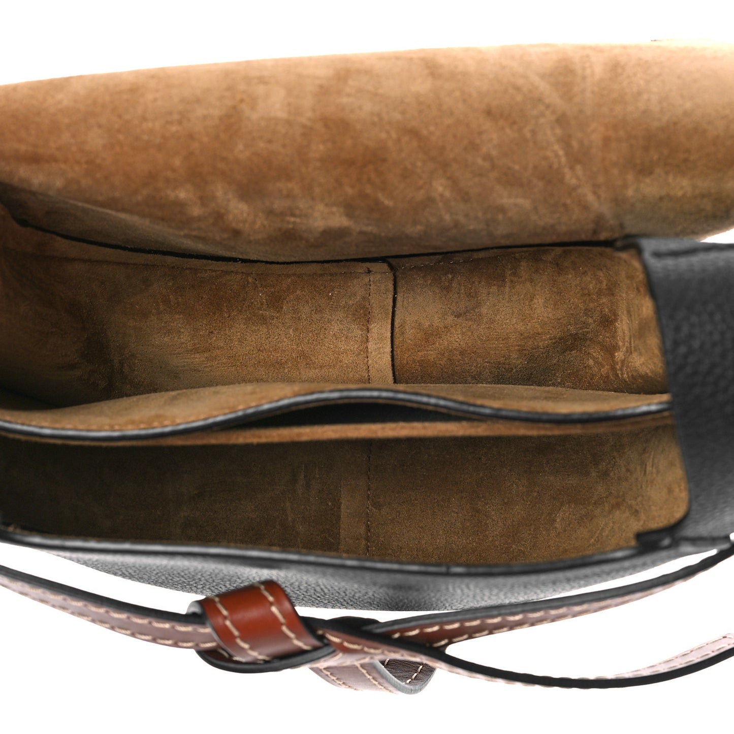 Grained Calfskin Small Gate Crossbody Bag Pecan Black