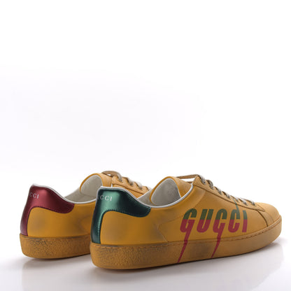 Gucci Distressed Calfskin Mens Ace Blade Sneakers 9.5 Crop 4 of 10