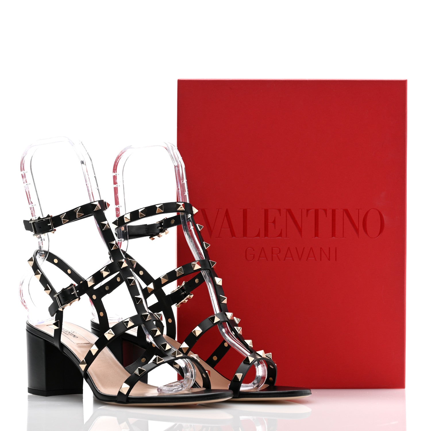 Valentino Garavani Calfskin Rockstud 60mm City Sandals 39.5 Black 8 of 8