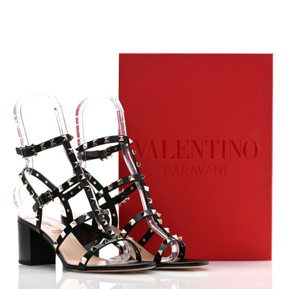 Valentino Garavani Calfskin Rockstud 60mm City Sandals 39.5 Black 8 of 8