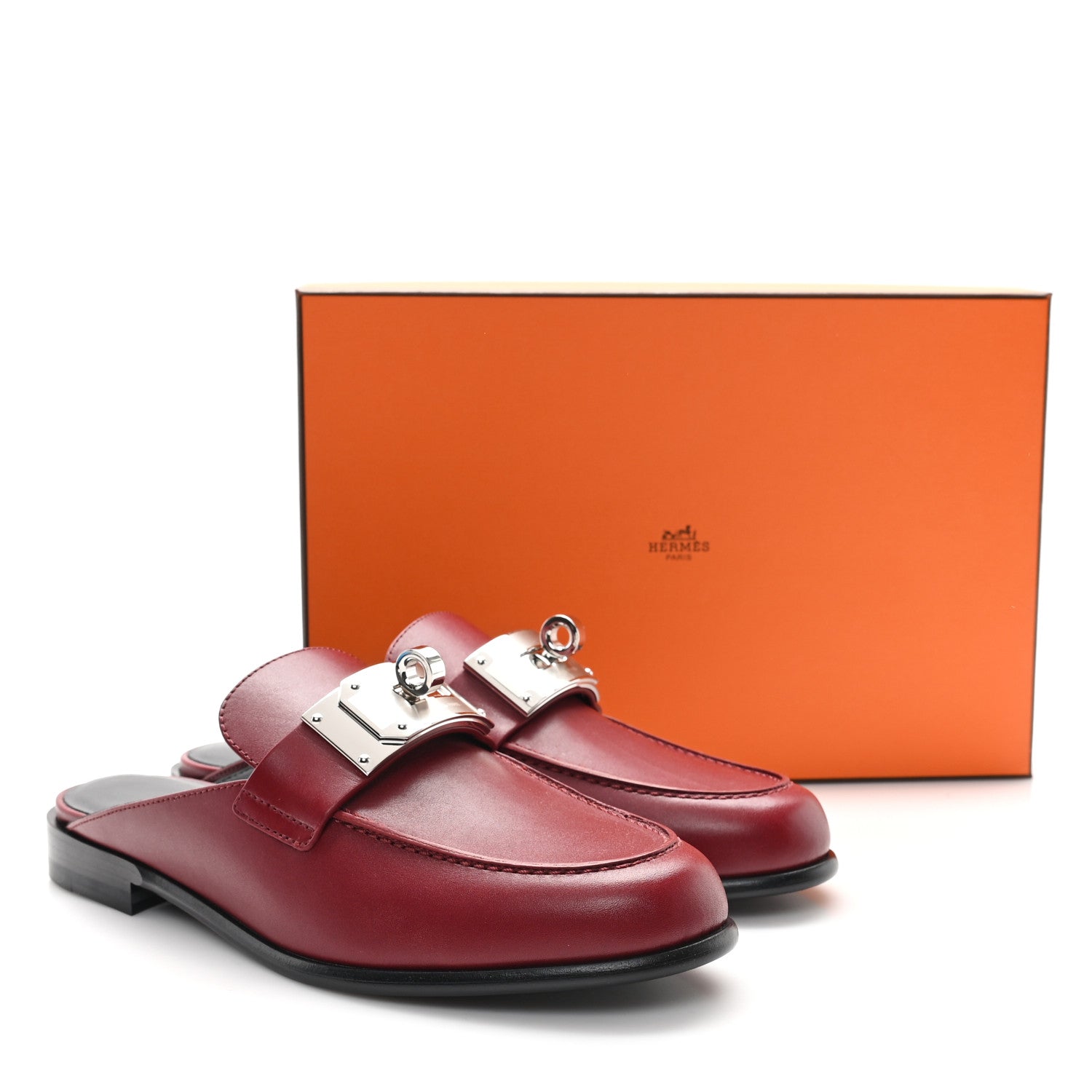 Hermes Calfskin Iota Mules 39 Rouge H 10 of 10