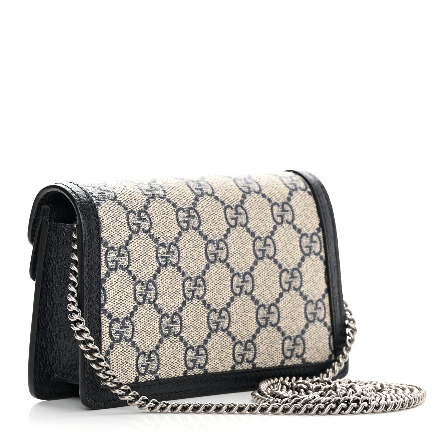 Gucci GG Supreme Monogram Textured Dollar Calfskin Super Mini Dionysus Shoulder Bag Beige Blue 3 of 12