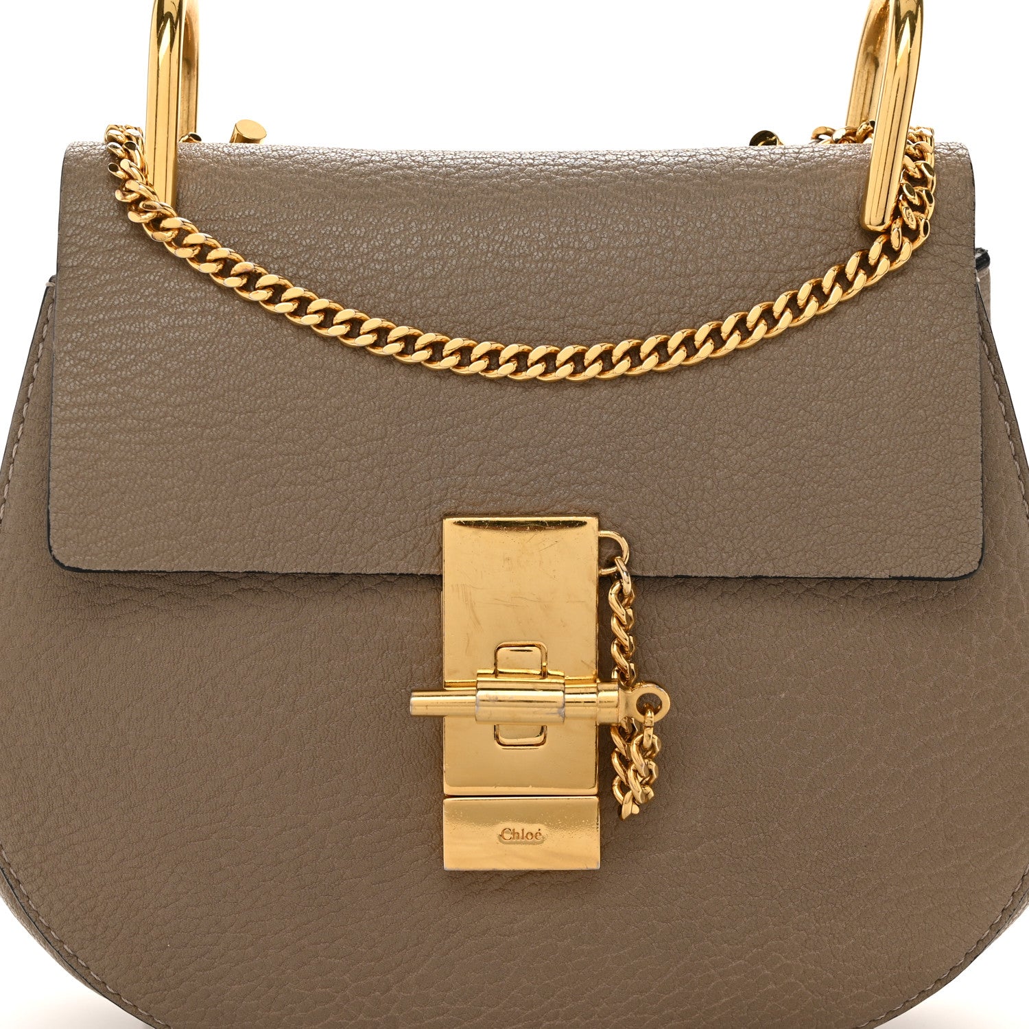 Chloe Grained Lambskin Mini Drew Shoulder Bag Motty Grey 8 of 10