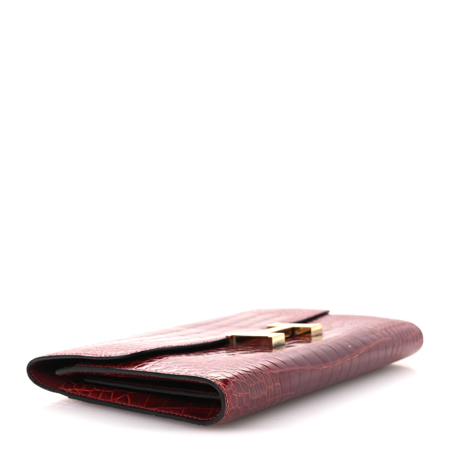 Hermes Shiny Alligator Constance Long Wallet Rouge Vif 4 of 10