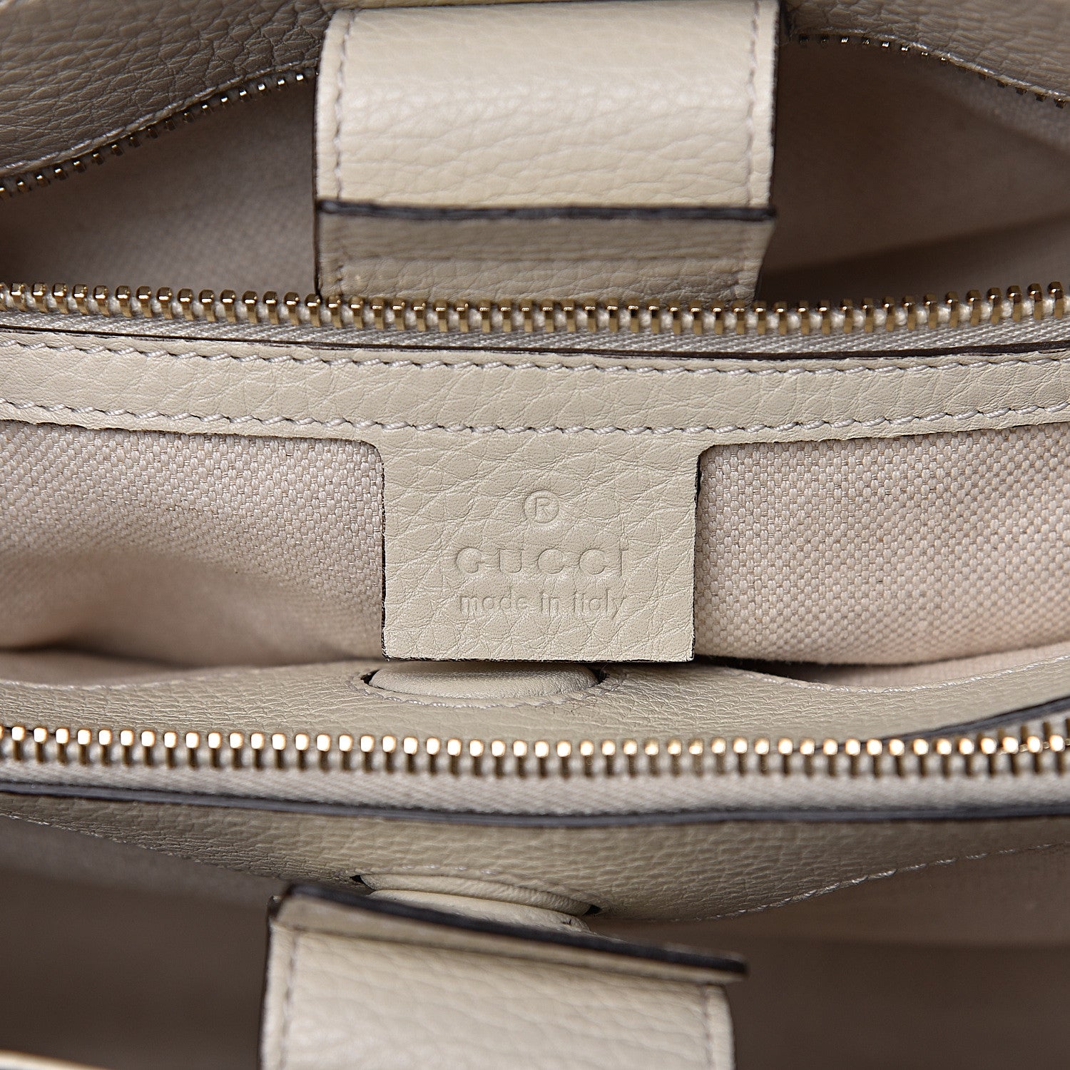 Gucci Pebbled Calfskin Medium Bamboo Shopper Tote Off White 7 of 11