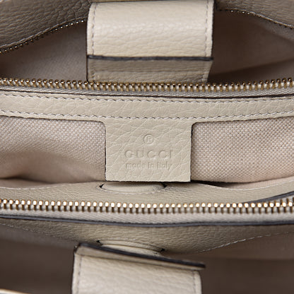 Gucci Pebbled Calfskin Medium Bamboo Shopper Tote Off White 7 of 11