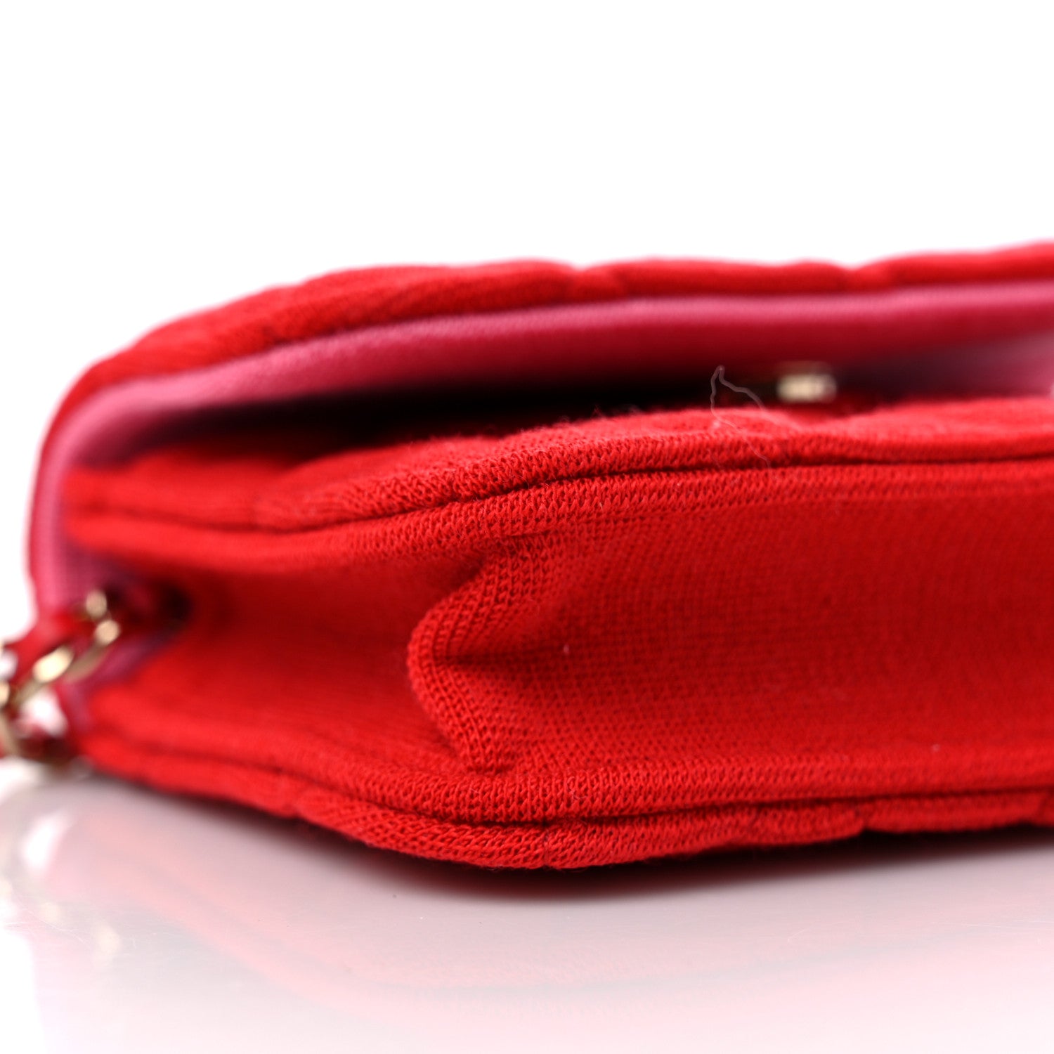 Chanel Jersey Quilted Micro Mini Flap Red 9 of 11