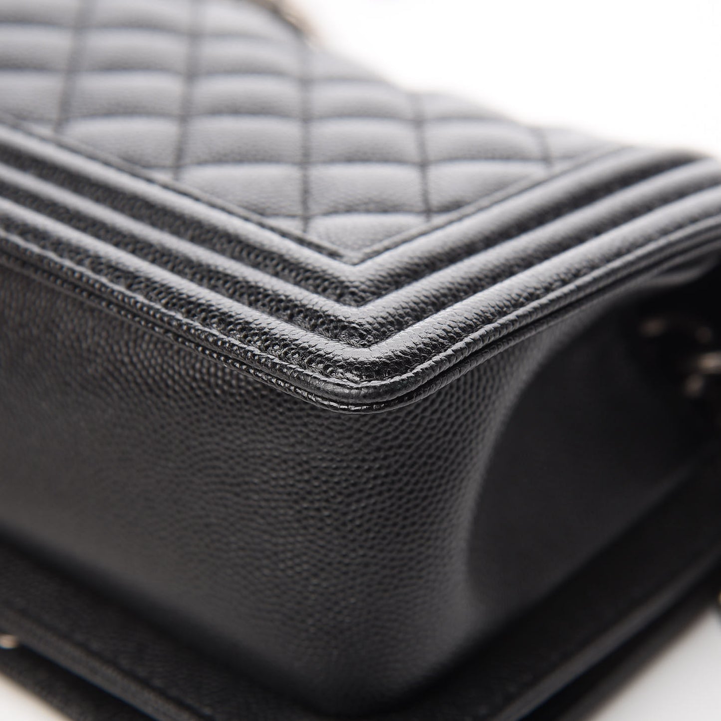 Caviar Quilted Small Boy Flap Black